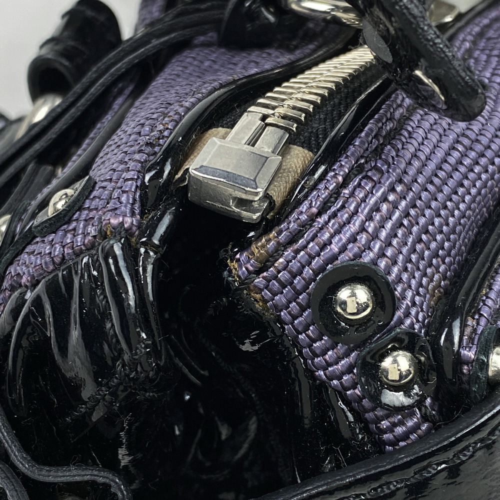 Chloe Paddington Handbag Mini Canvas Purple Black - Picture 4 of 9
